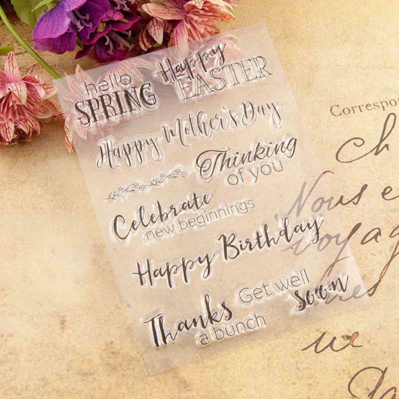 Happy Birthday Easter Silicone Clear Stamp DIY Scrapbooking Album Paper Card