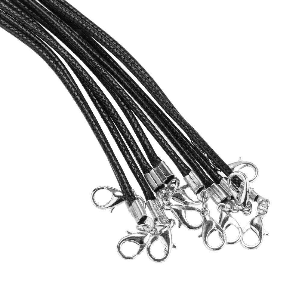 20Pcs Waxed Cotton Cord for Necklace Making with Lobster Clasp Jewelry Craft