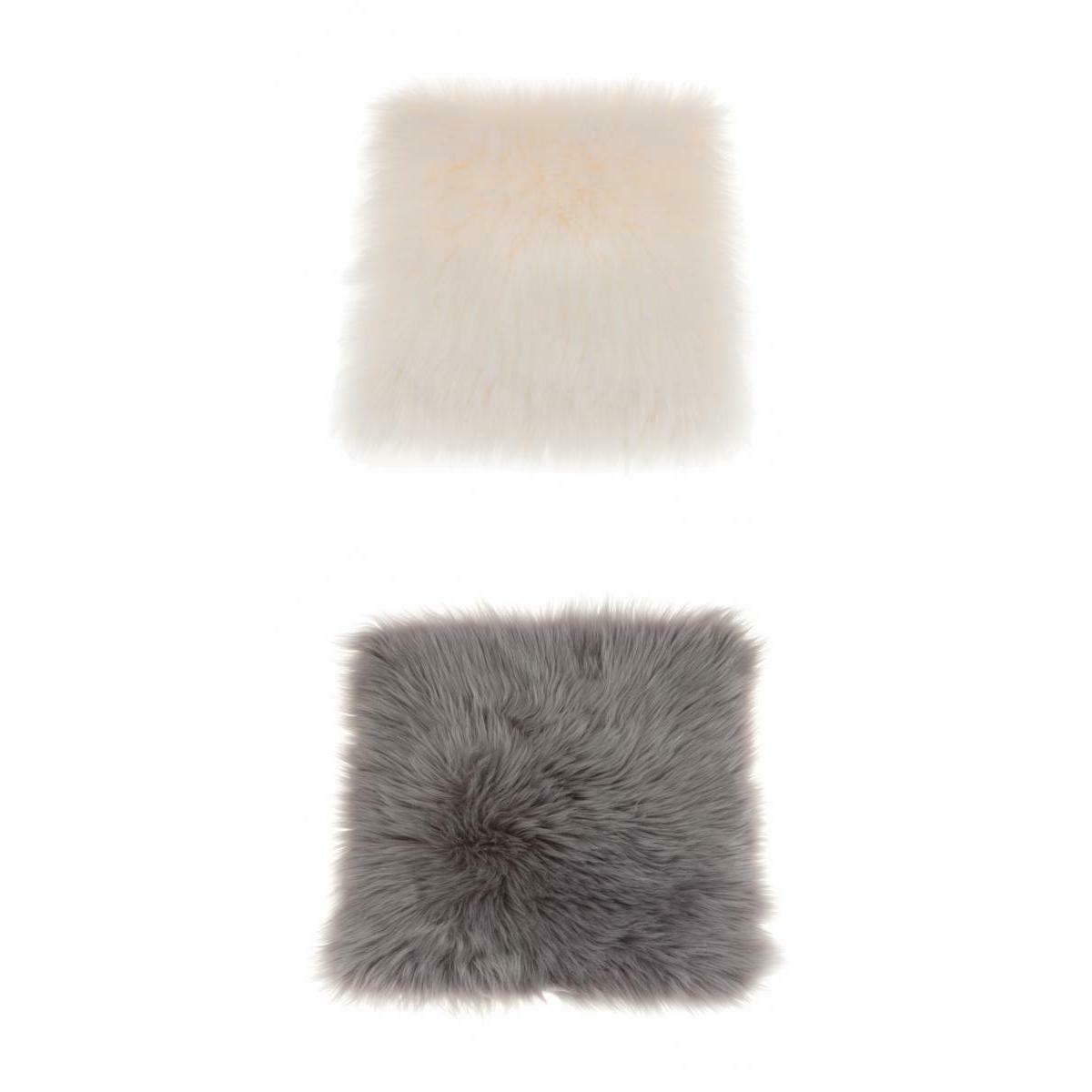 2Pcs Faux  Rug Armchair Pad Soft Square Rugs Home Bedroom Decor Floor Mat