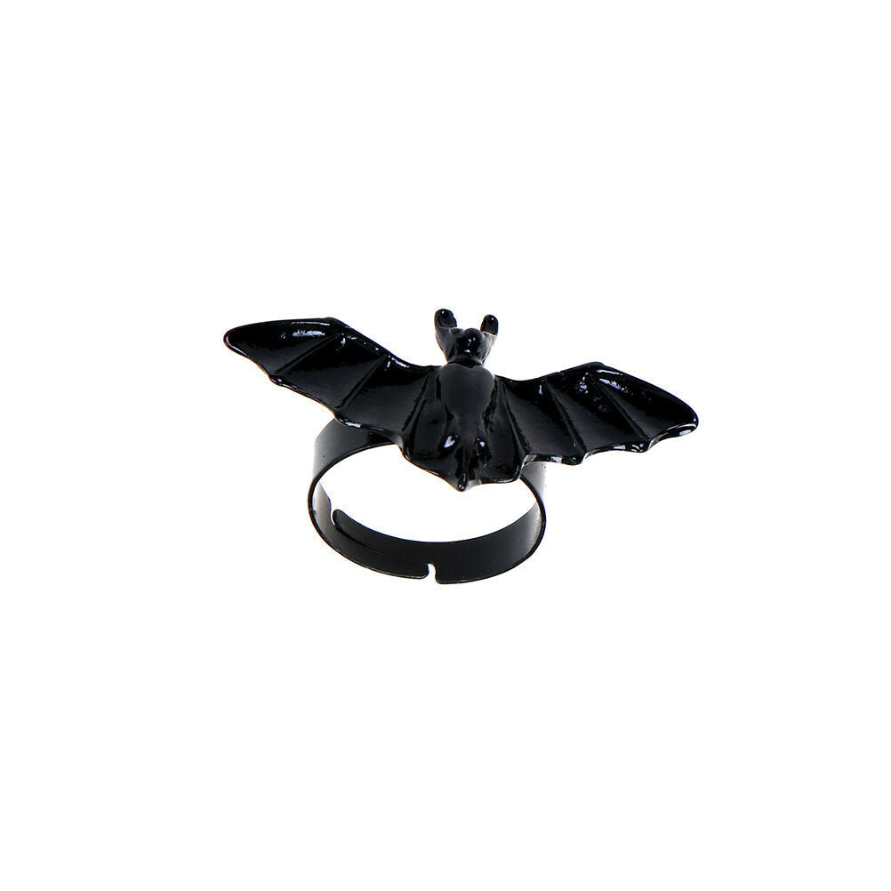New Women Jewelry Wholesale Black Bat Personality Adjustable Ring Animal R.l8