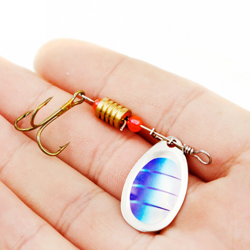 Pack of 10 Metal Fishing Jigs Sequins Baits with Treble Hooks Saltwater