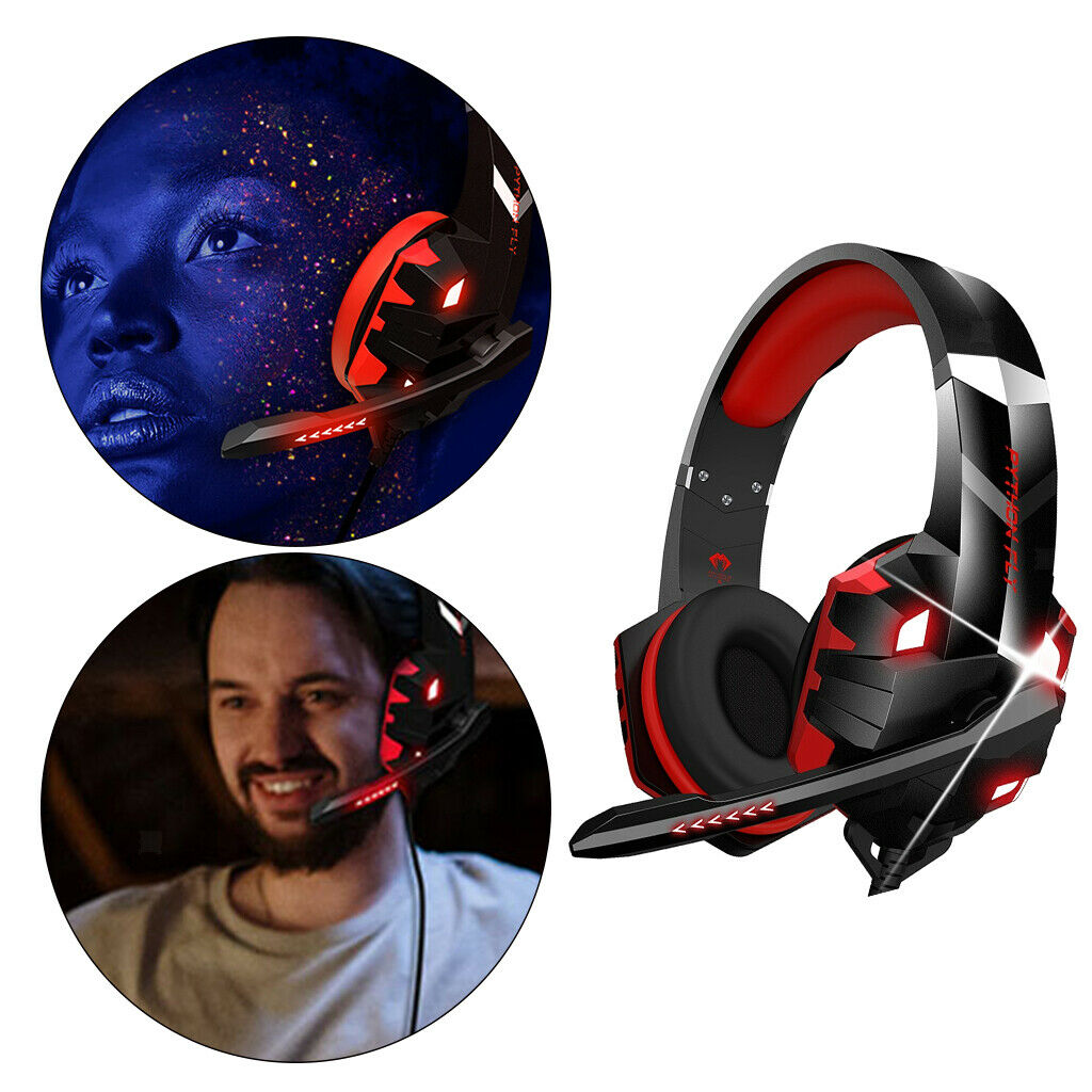 Surround Sound Gaming Headset Over Ear Noise Isolation Mic for Nintendo Red