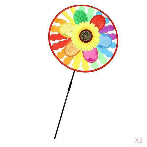 2 pieces Windmill Wind windsocks Sunflower Rainbow Whirligig Wheel Home Yard