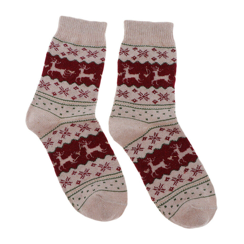 Wool Blend Cozy Thick Crew Socks Causal Winter Christmas Ankle Socks Khaki
