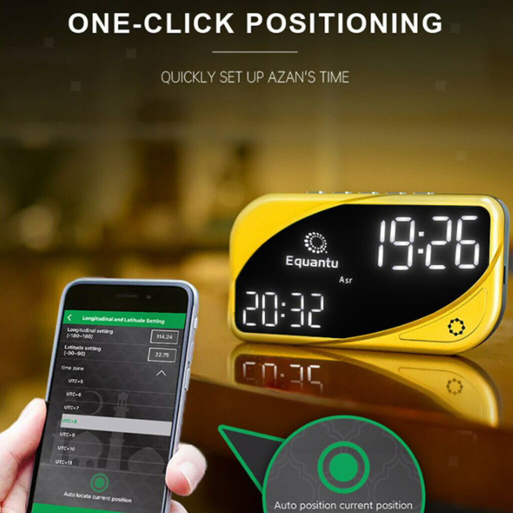 Islamic Azan Clock Desk Bluetooth Prayer Counter Alarm Clock Muslim Islamic