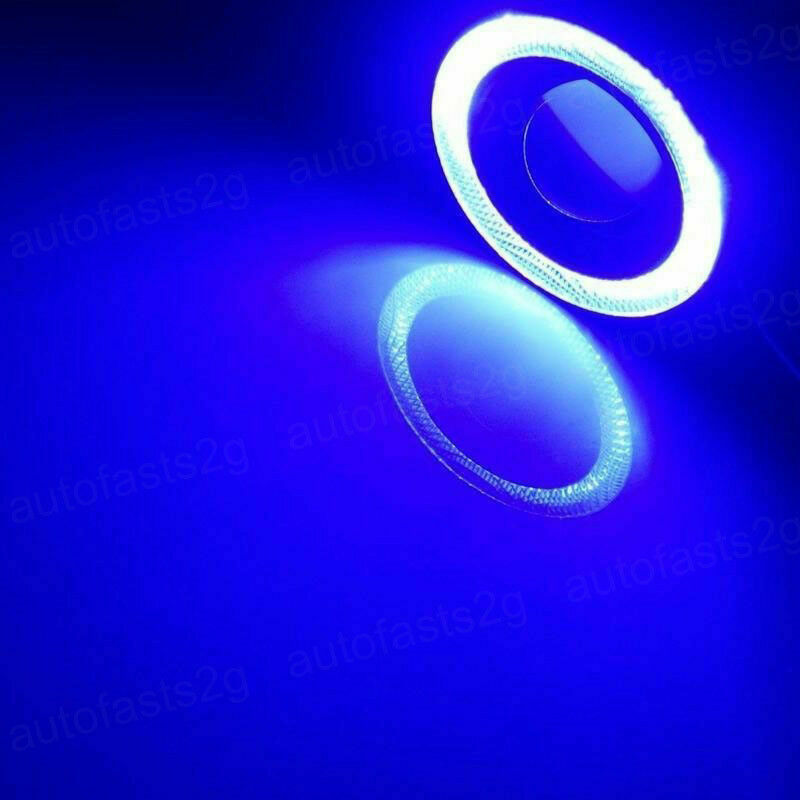3.5" Inch COB LED Fog Light Projector Car Blue Angel Eyes Halo Ring DRL Lamp