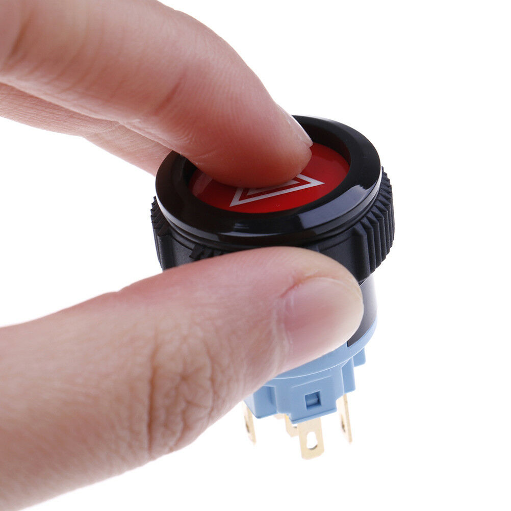 22mm red led emergency warning flash light push button self-locking switch J SJ