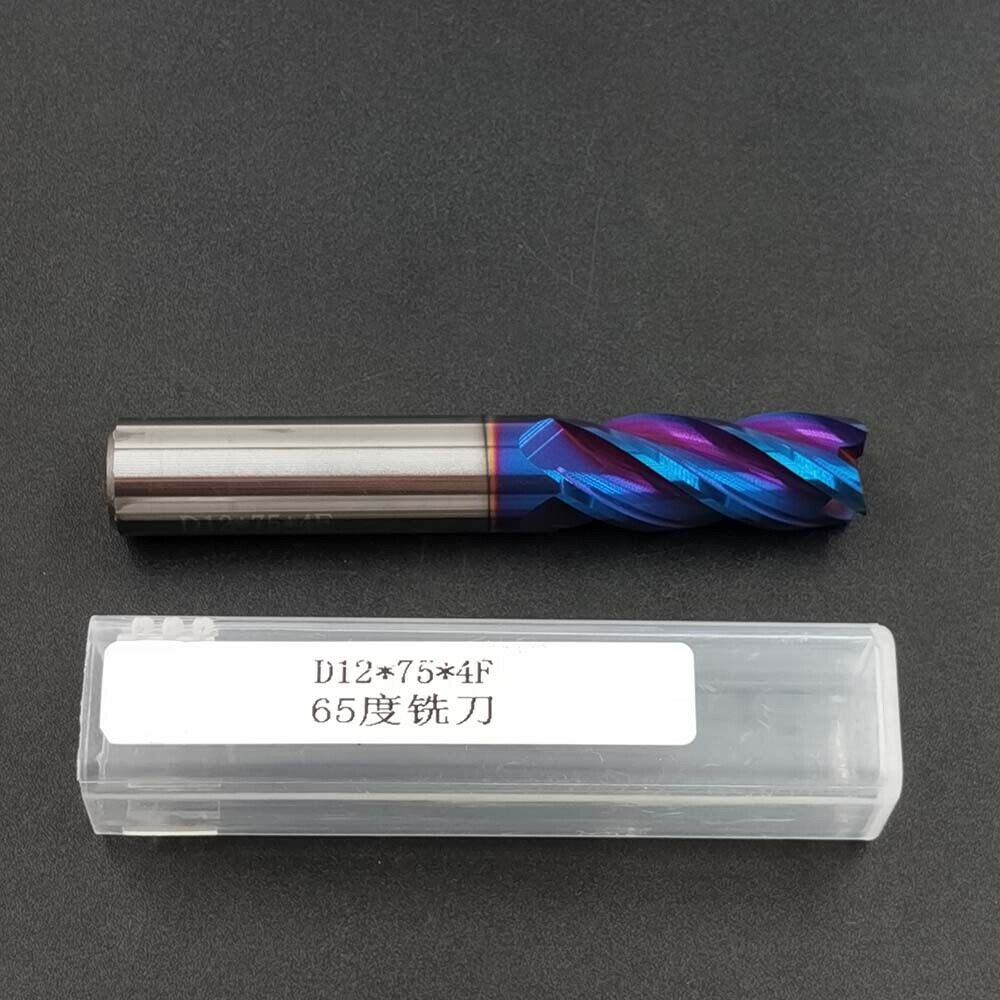 HRC65° φ12×75×4F 12mm Tungsten Carbide End Mill 4-Flute D12*75*4F Milling Cutter