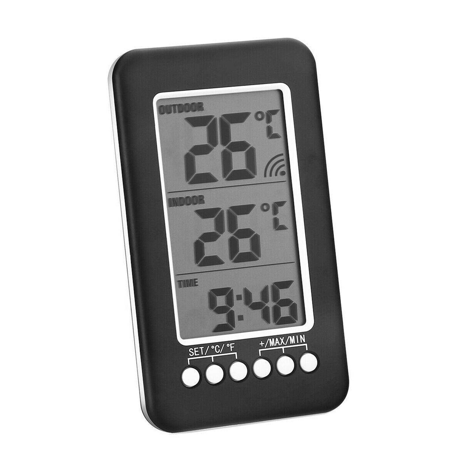 Digital Indoor/Outdoor Thermometer Smart Clock Temperature Testing Tool