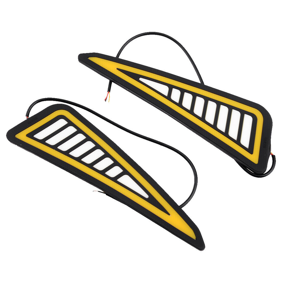 2x Car LED Bumper Strip Daytime Running Light DRL White/Amber Turn Signal Light