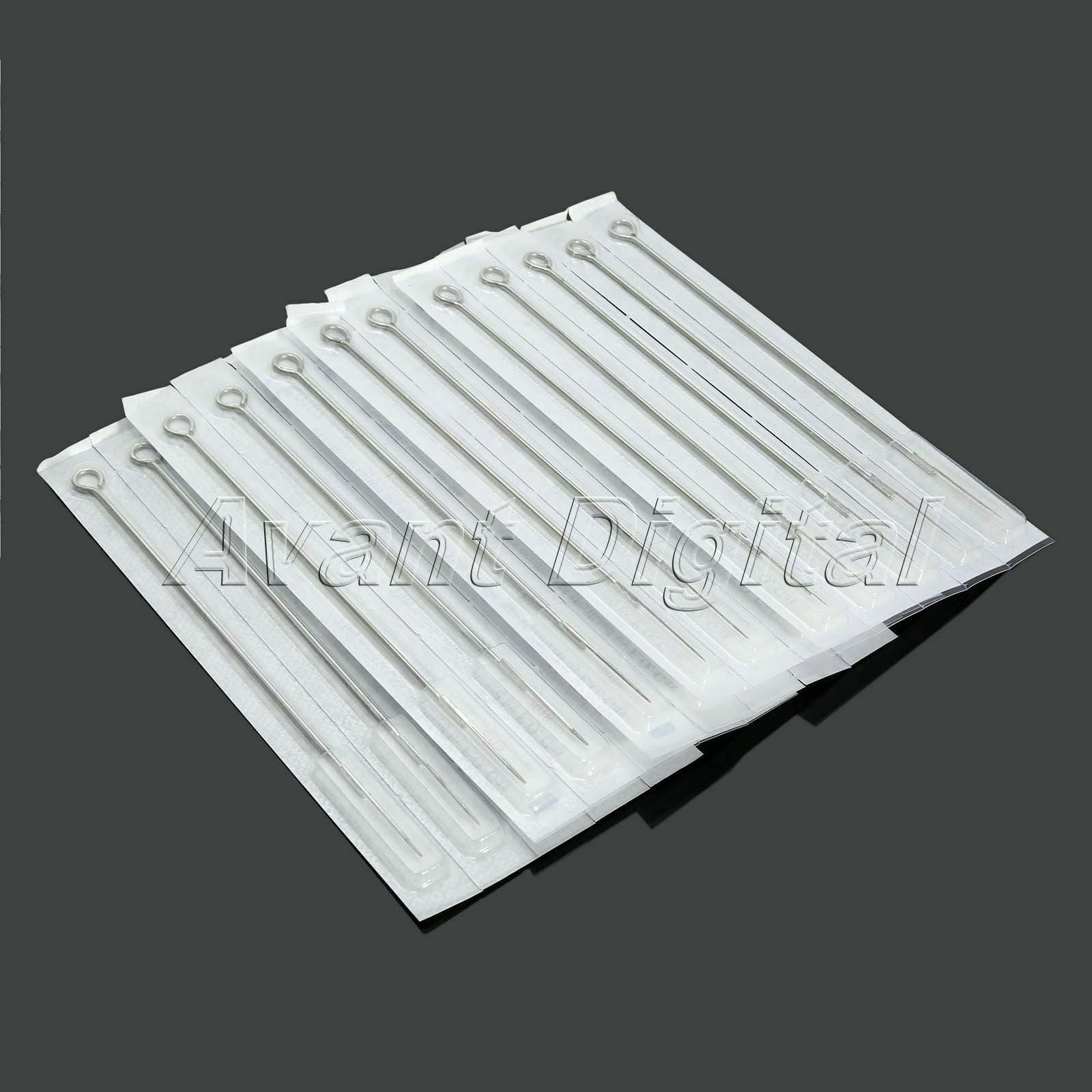 50Pcs Mixed Assorted Sizes Disposabale Tattoo Needles Round Liner 1/3/5/7/9 R