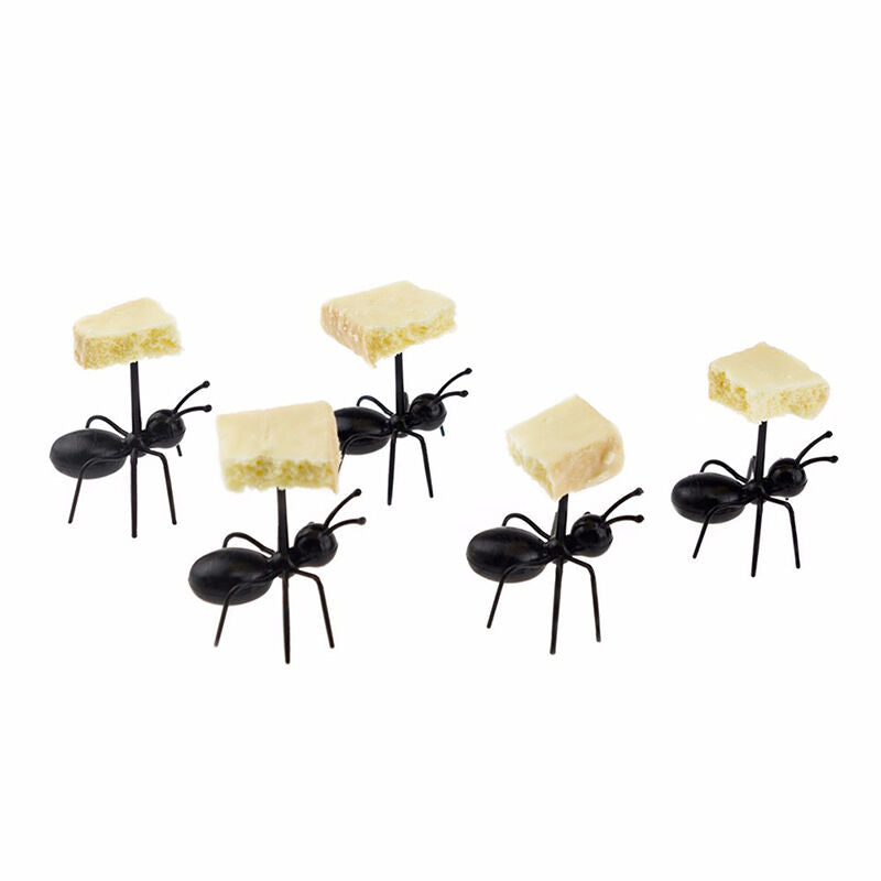 12pcs/set Ant Fruit Fork Eco Friendly Plastic Kitchen Bar Kids Dessert Fo.l8