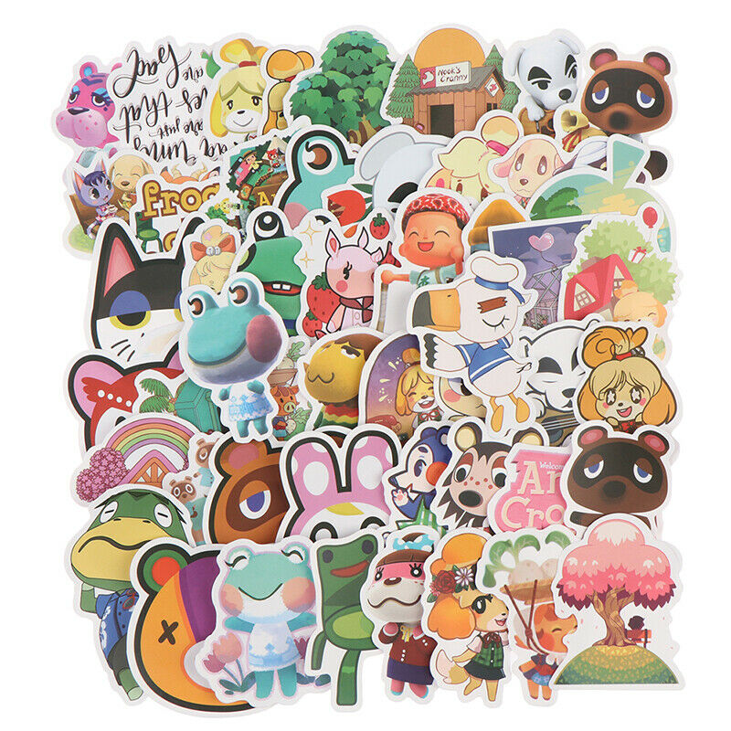 50x Animal Crossing Game Stickers Skateboard Fridge Laptop Luggage Sticke.l8