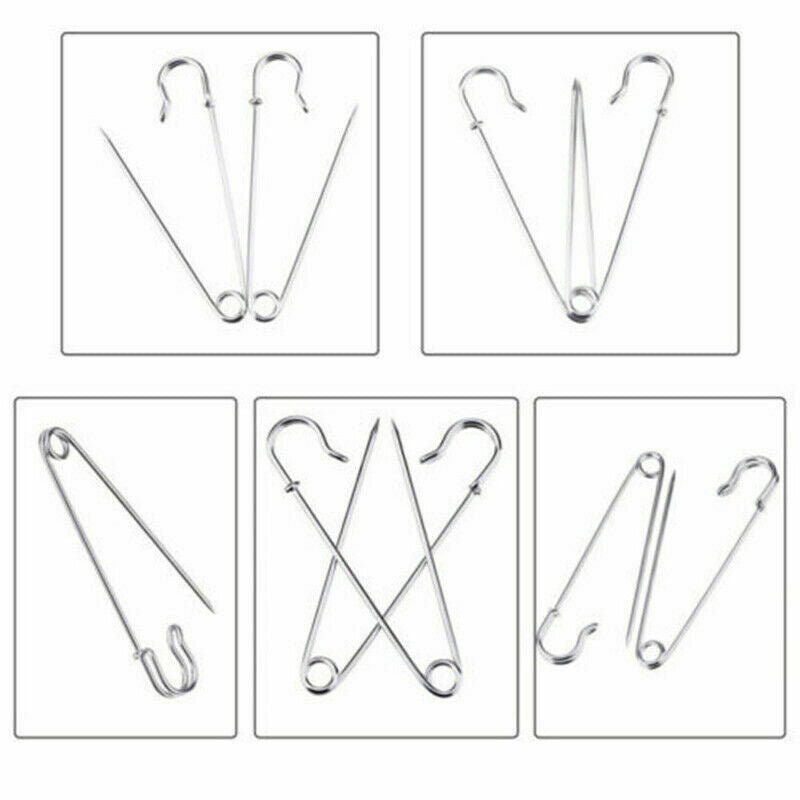 24 x Heavy Duty Stainless Steel Big Jumbo Safety Pin Blanket Crafting 70*12mm