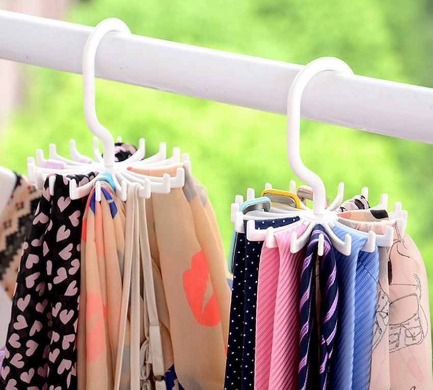 Rotating 20 Hooks Neck Ties Organizer Men  Tie Rack Hanger Holder jvJC.l8