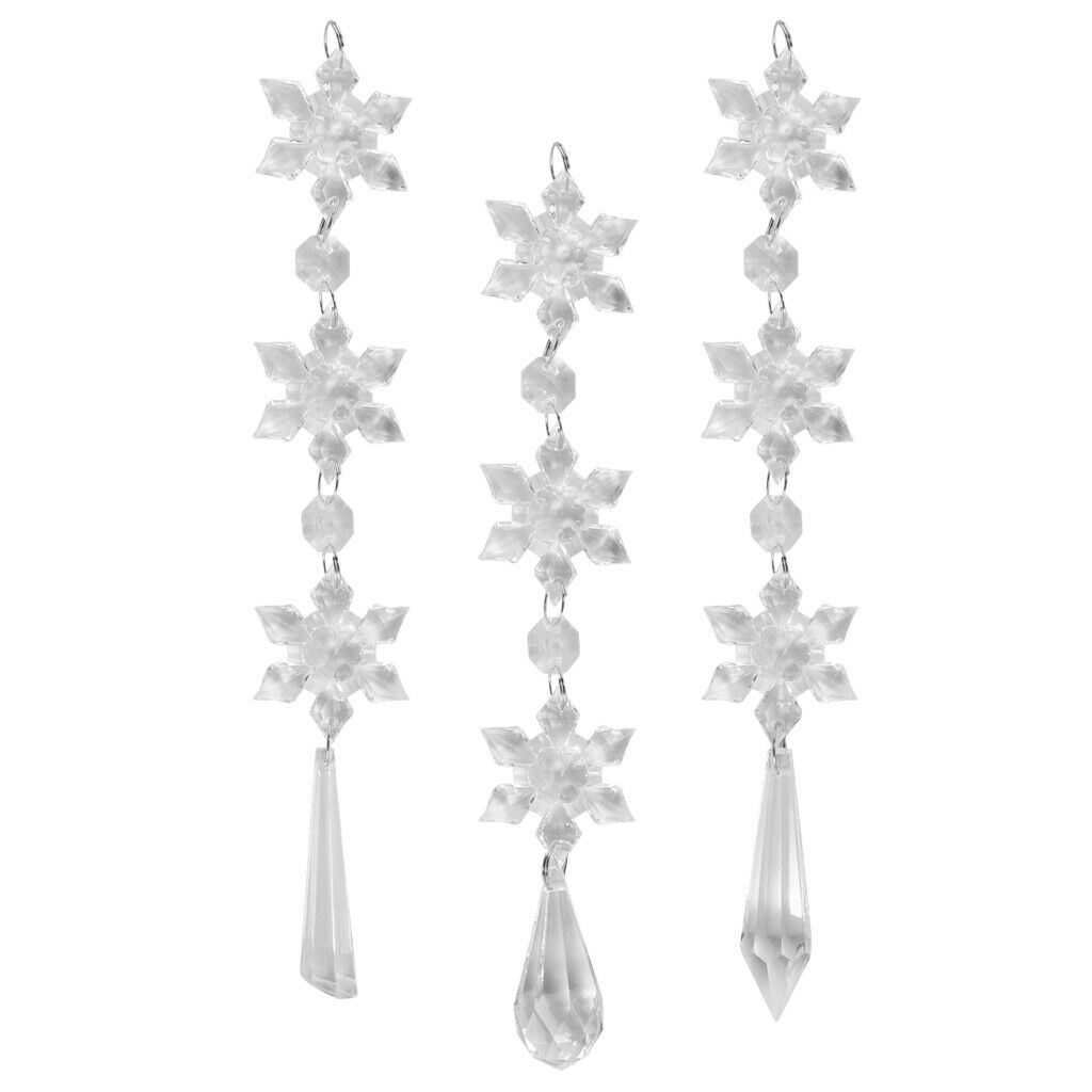 Acrylic Clear Snowflake Pendant Hanging Bead Curtain Wedding Decoration