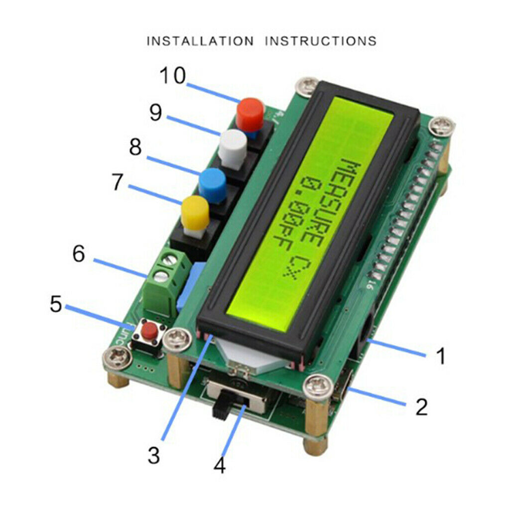 Digital LCD Capacitance Meter Inductance TESTER LC Meter 1pF-100mF 1uH-100H