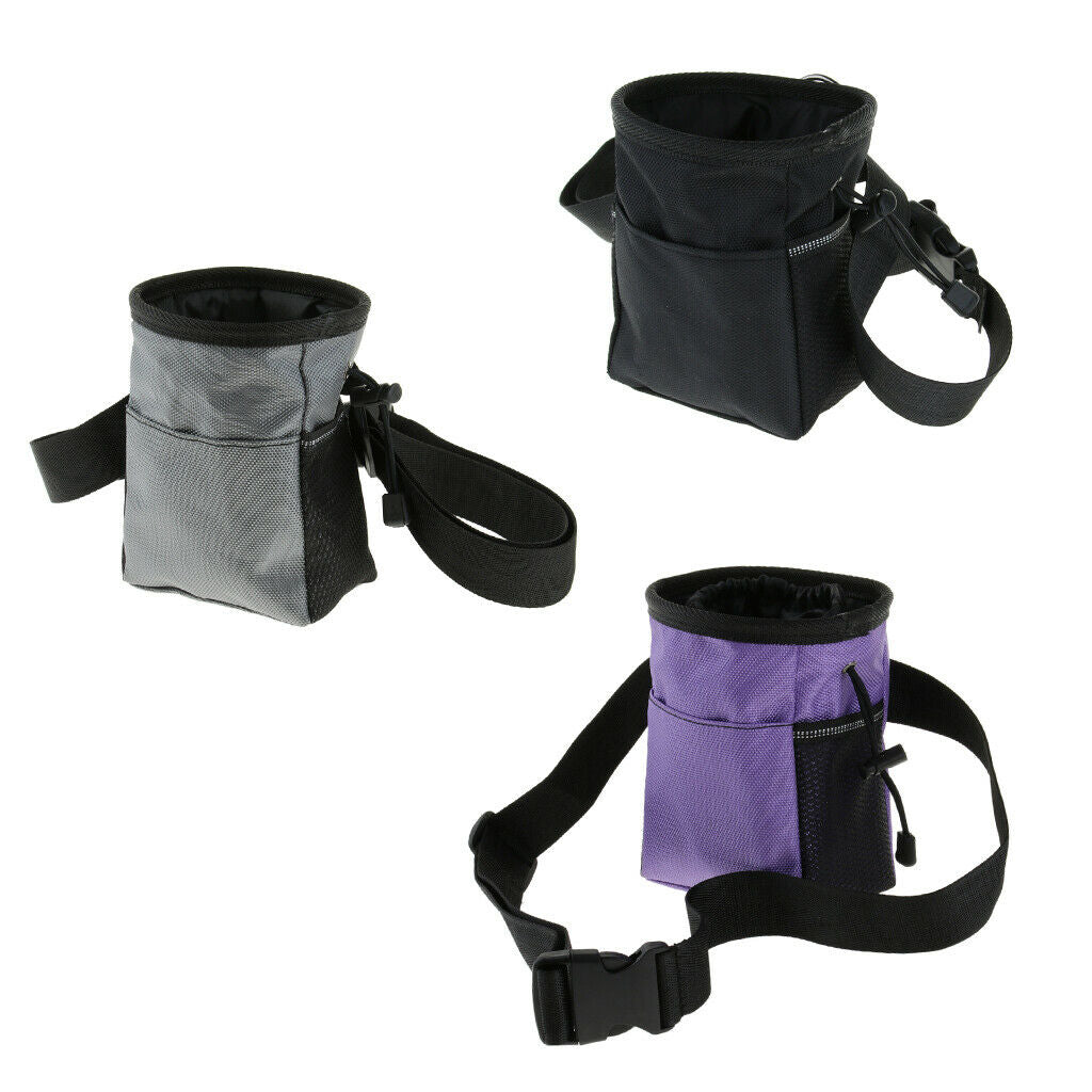 Multi-function Adjustable Shoulder Strap Dog Treat Pouch Training Bag black