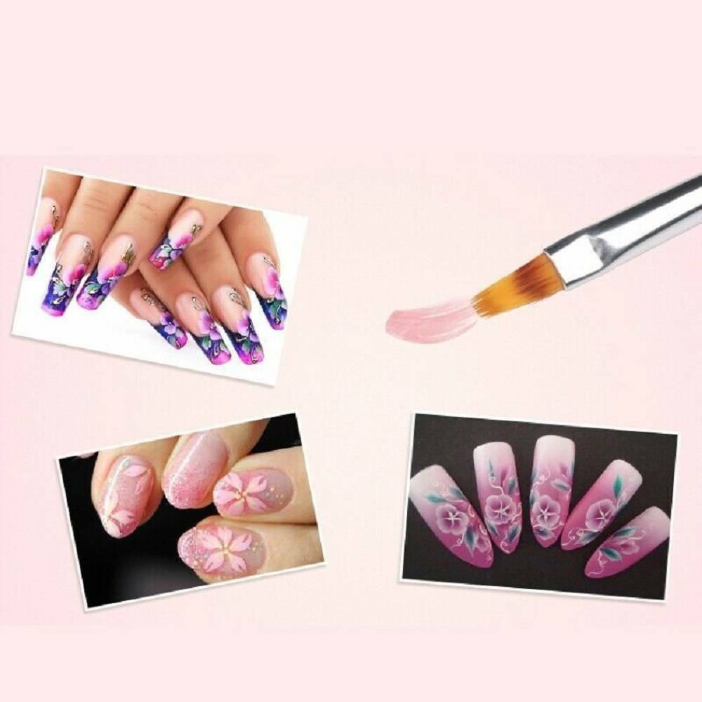 1* Gradient Ombre Painting Pen Drawing UV Gel Brush Acrylic Handle Nail Art Tool