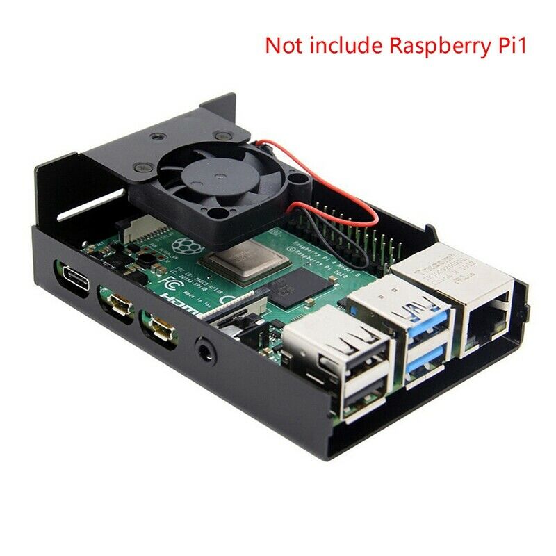 for Raspberry Pi 4B Aluminum Metal Case with Cooling Fan Porous Radiator forK7R7