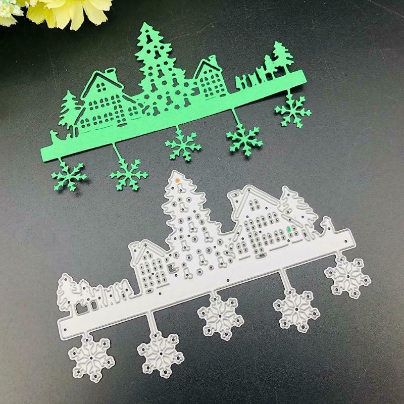 Christmas Village Metal Cutting Dies Stencil DIY Scrapbooking Album Paper Card