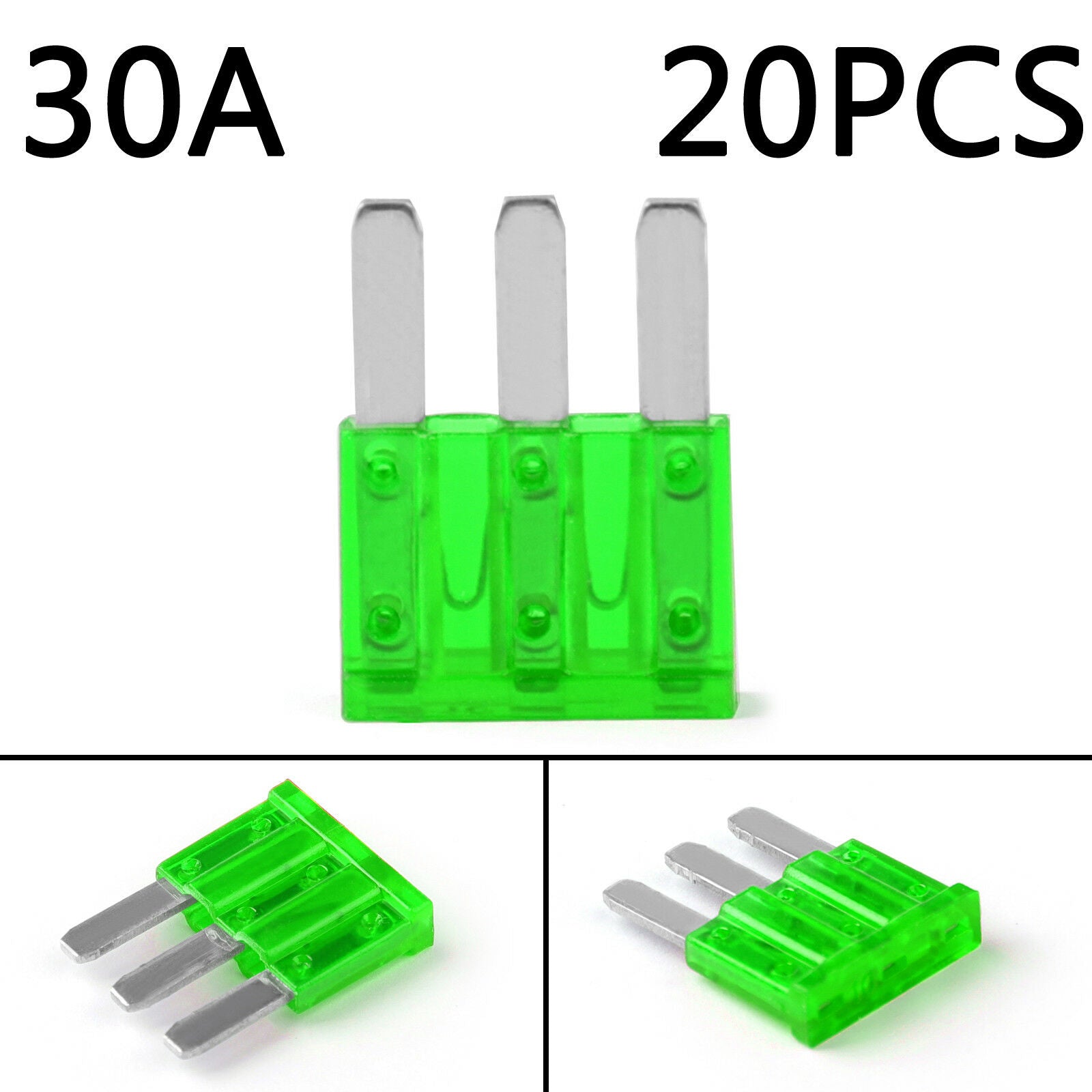 20Pcs Micro3 Fuse Automotive ATL 30A 3 Prong Micro Blade Fuse For Ford Focus P