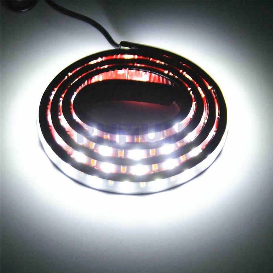 2pcs 48" Car Running Board Side Step LED Light White/Amber Turn Signal DRL Strip