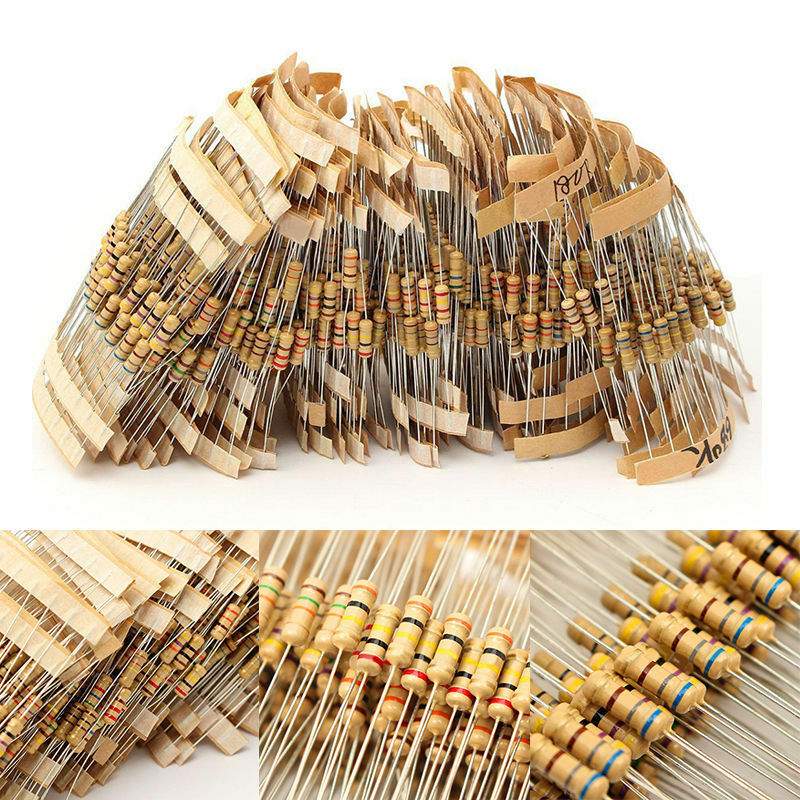 1Ω~10MΩ 1/2W 100 Values Assorted Carbon Film Resistors Assortment Kit 1000pcs