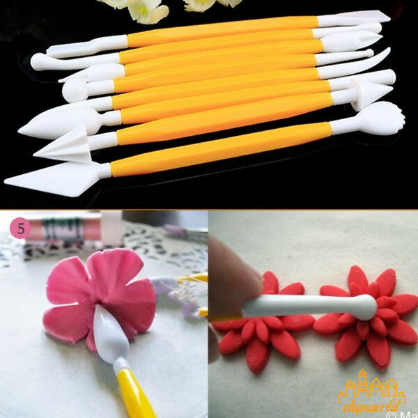 1Set（8pcs) Fondant Cake Decorating Sugar craft Flower Modelling Tools Set Kit