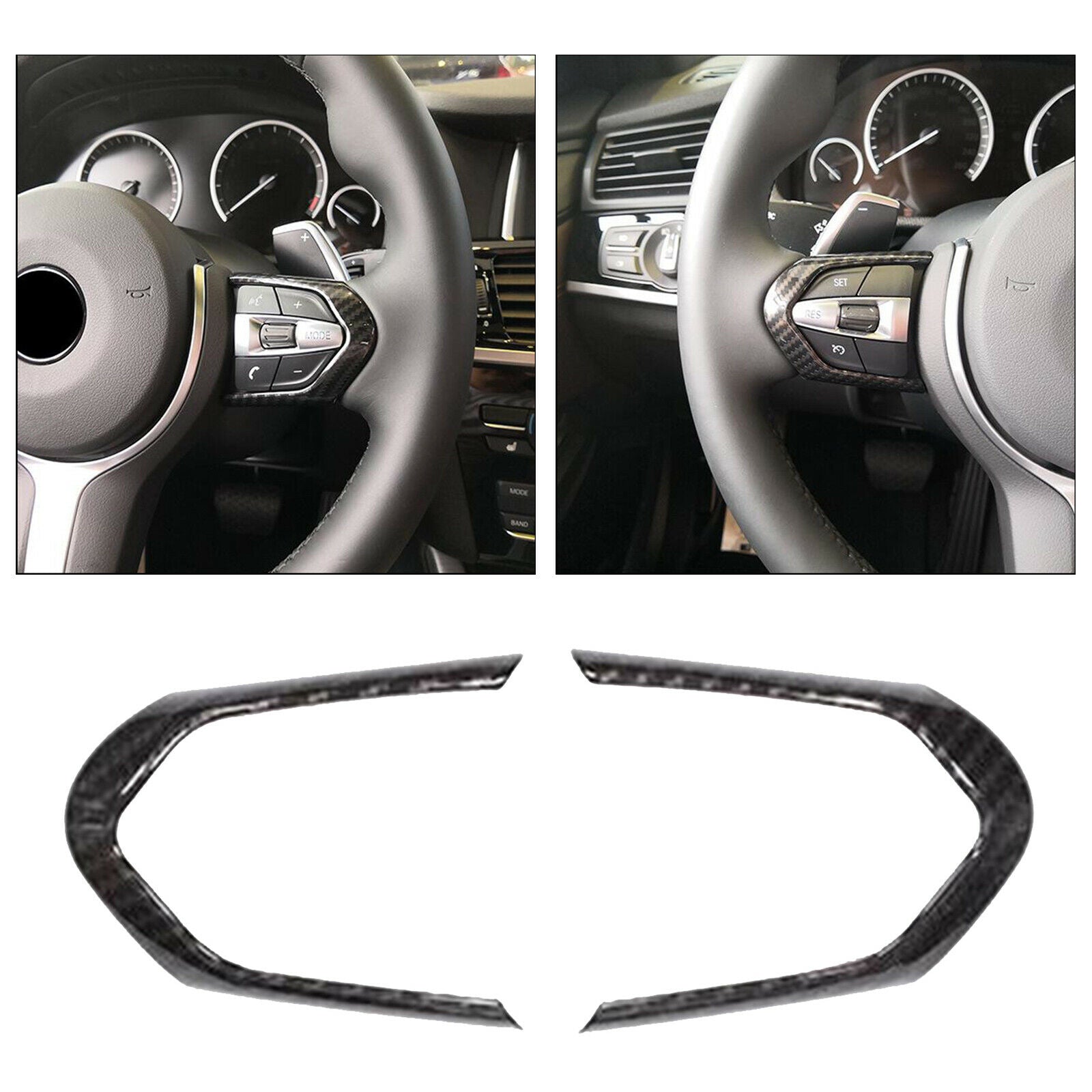 2PCS Steering Wheel Button Trim Covers For BMW M3 F83 M5 F10 M6 F06 X5M