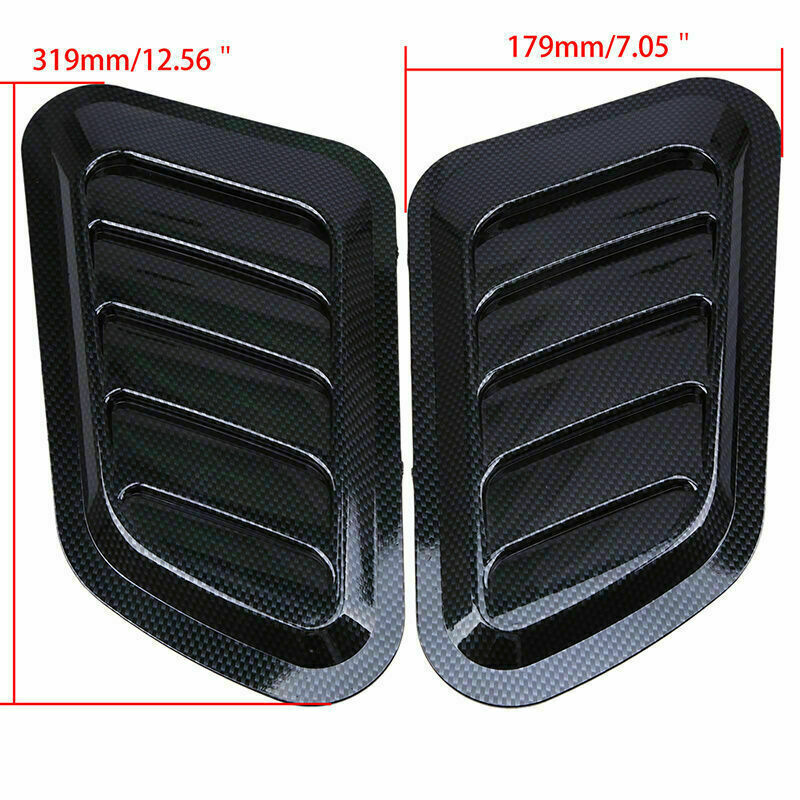 Carbon Fiber Style Universal Car Decor Air Flow Intake Stricker Scoop Vent Cover