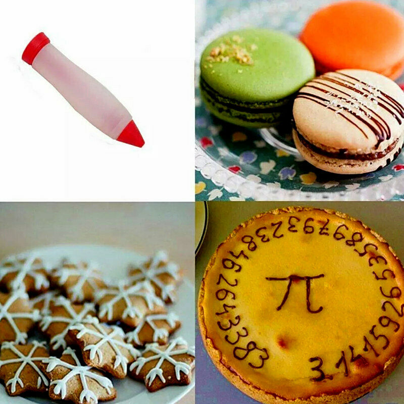 DIY Decor Cookie Cake Chocolate Food Silicone Writing Pen Decorating Mold X 2