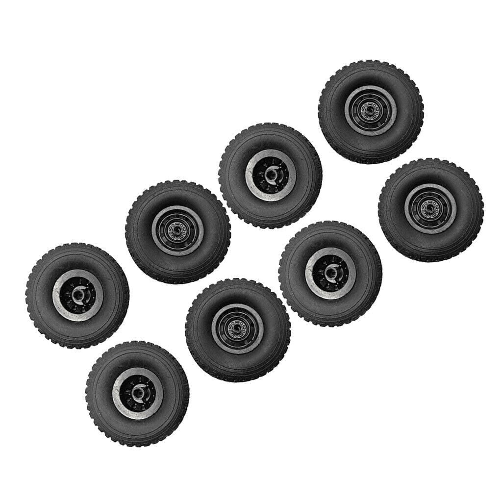8 Pieces RC Car Tire Black for WPL B24K C14 C24 C24K B36K Upgrade Parts