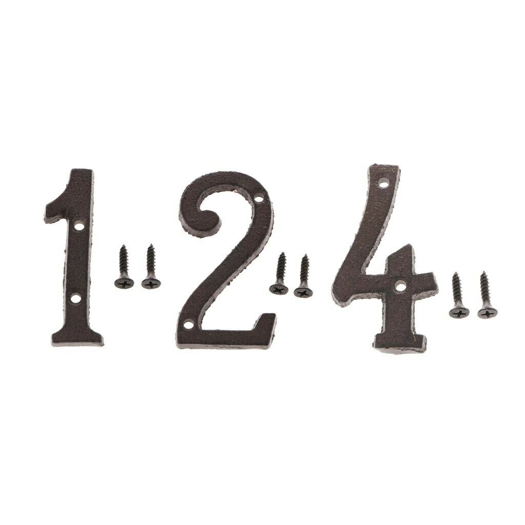 3Pieces Metal Doorplate Sign No. 1 2 4 Office Building Cafe Door Ornament
