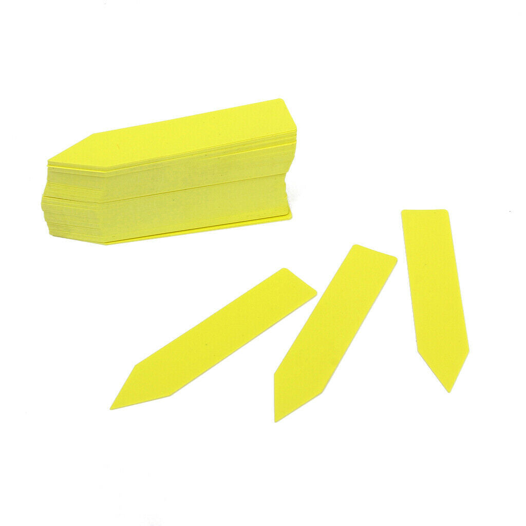 100pcs Long Stick in Garden Plant  Labels Nursery Stake Tags - Yellow