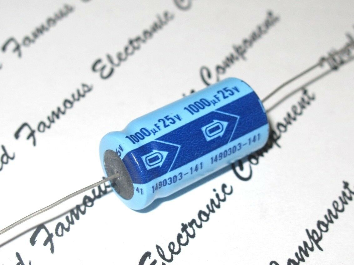 2pcs-NICHICON A17 1000uF (1000µF) 25V Axial Hi-Fi Audio Electrolytic Capacitor