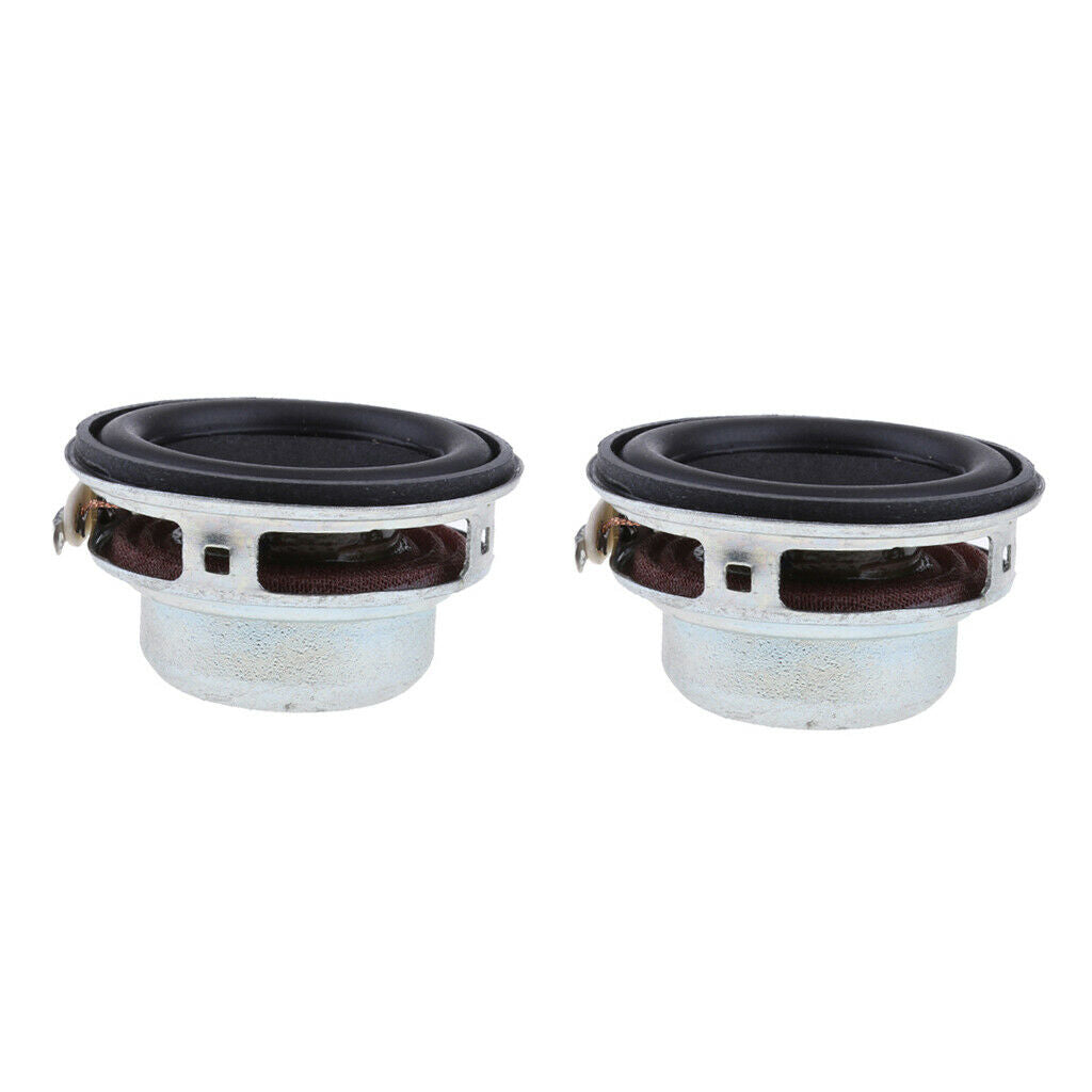 2x 40mm 4Ohm 5W Full Range Speaker Round Loudspeaker 18 Coil Rubber Edge