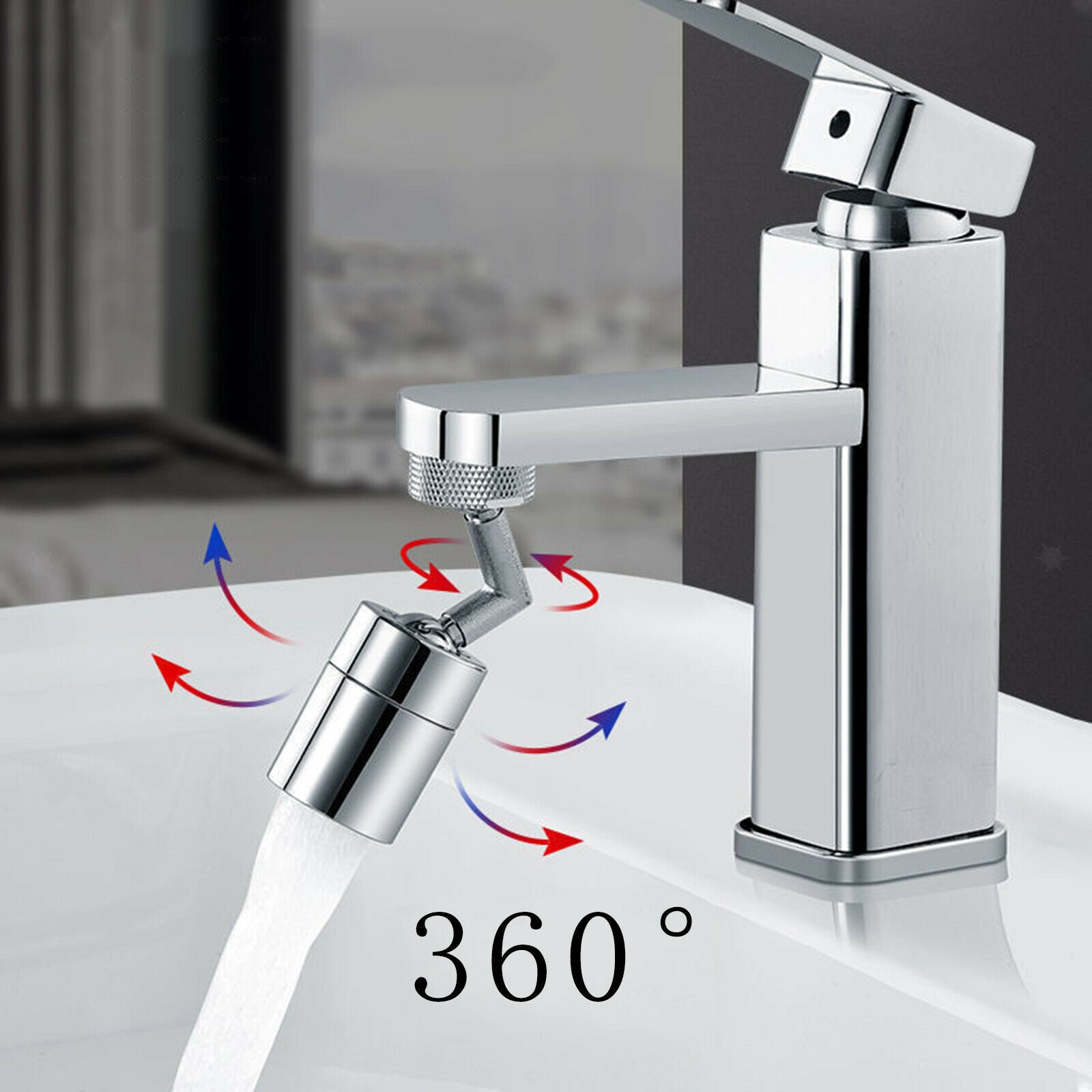2Pcs Rotating Faucet Moveable Toilet Splash-proof Flexible Spray Tap Head