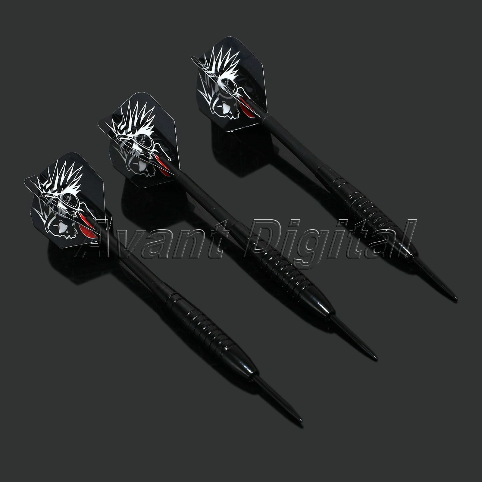 3PCS Black Dart Darts Steel Needle Tip Torpedo Shape Barrel with Nice Flight 22G