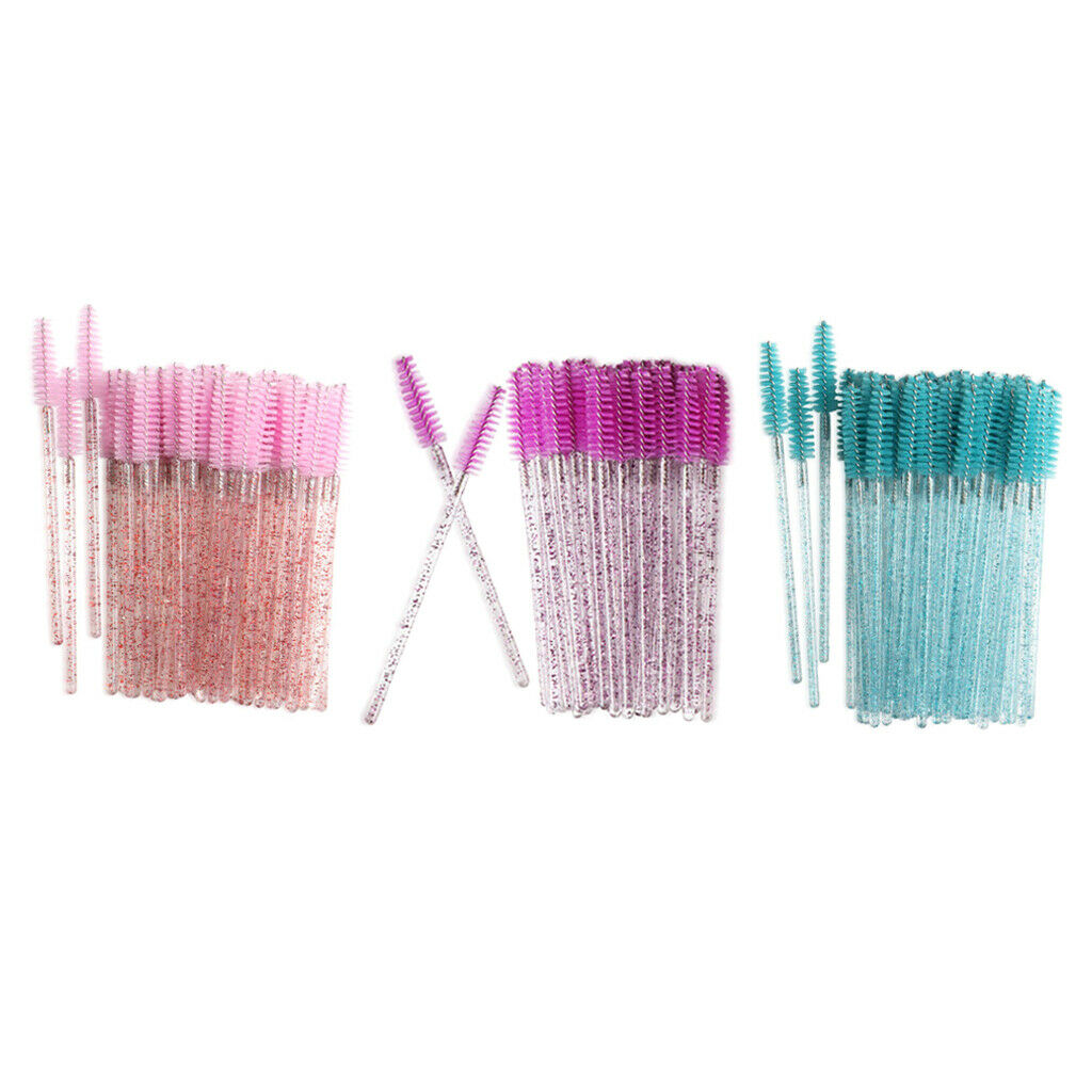 300x Eyelash Brushes Crystal Handle Eye Lash Extension Grafting Makeup Tool