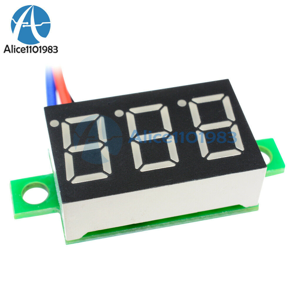 3 Wires 0.36″ DC 0-30V LED Panel Voltage Meter 3-Digital Display Voltmeter Red