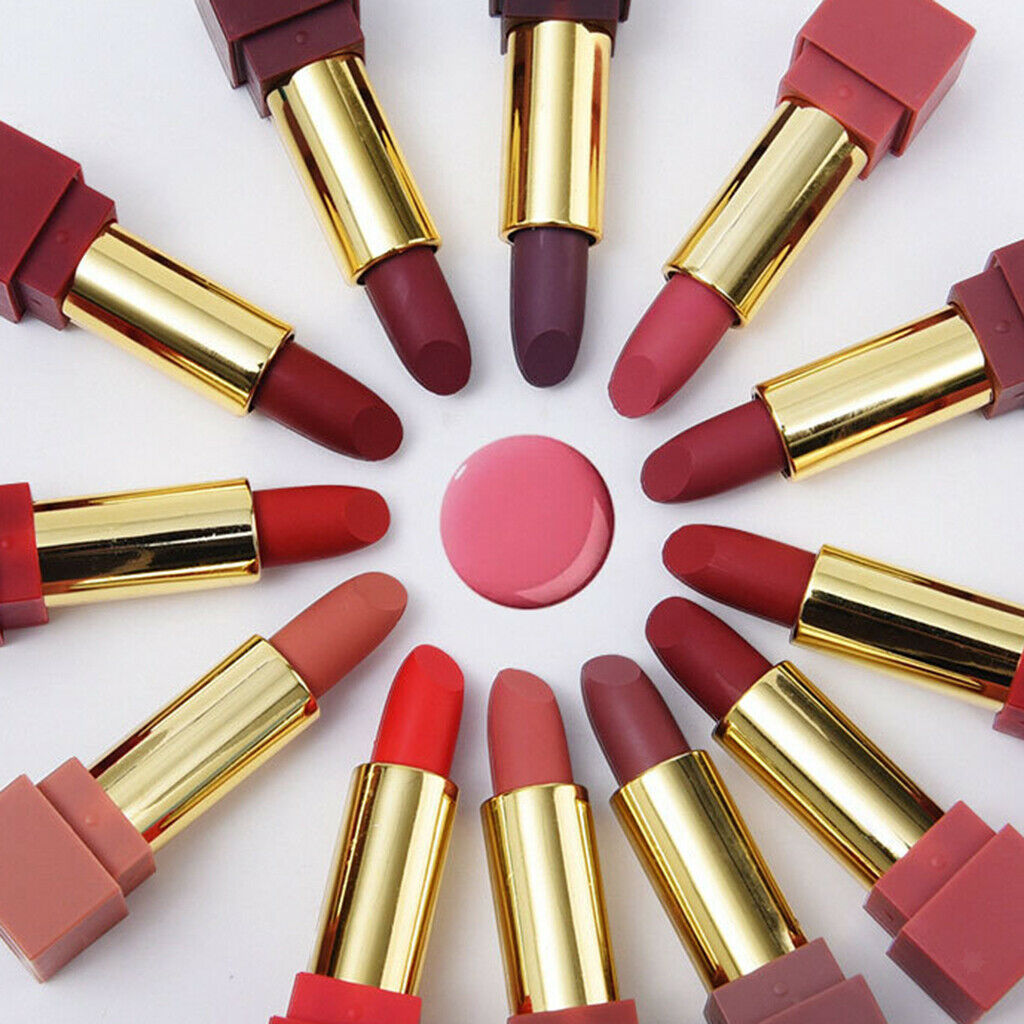 Lots 12 Women Velvet Makeup Smooth Lipsticks Waterproof Lip Stick Balm Kit