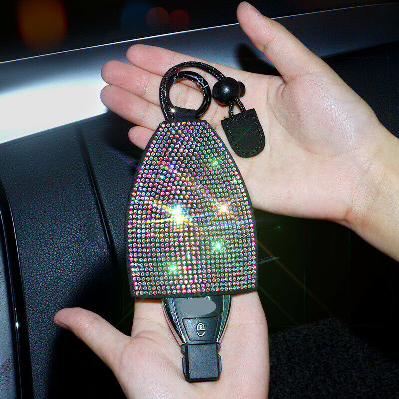 Drill Diamond Car Key Chain Case Remote Wallet Holder Shiny Bag Cover Universal