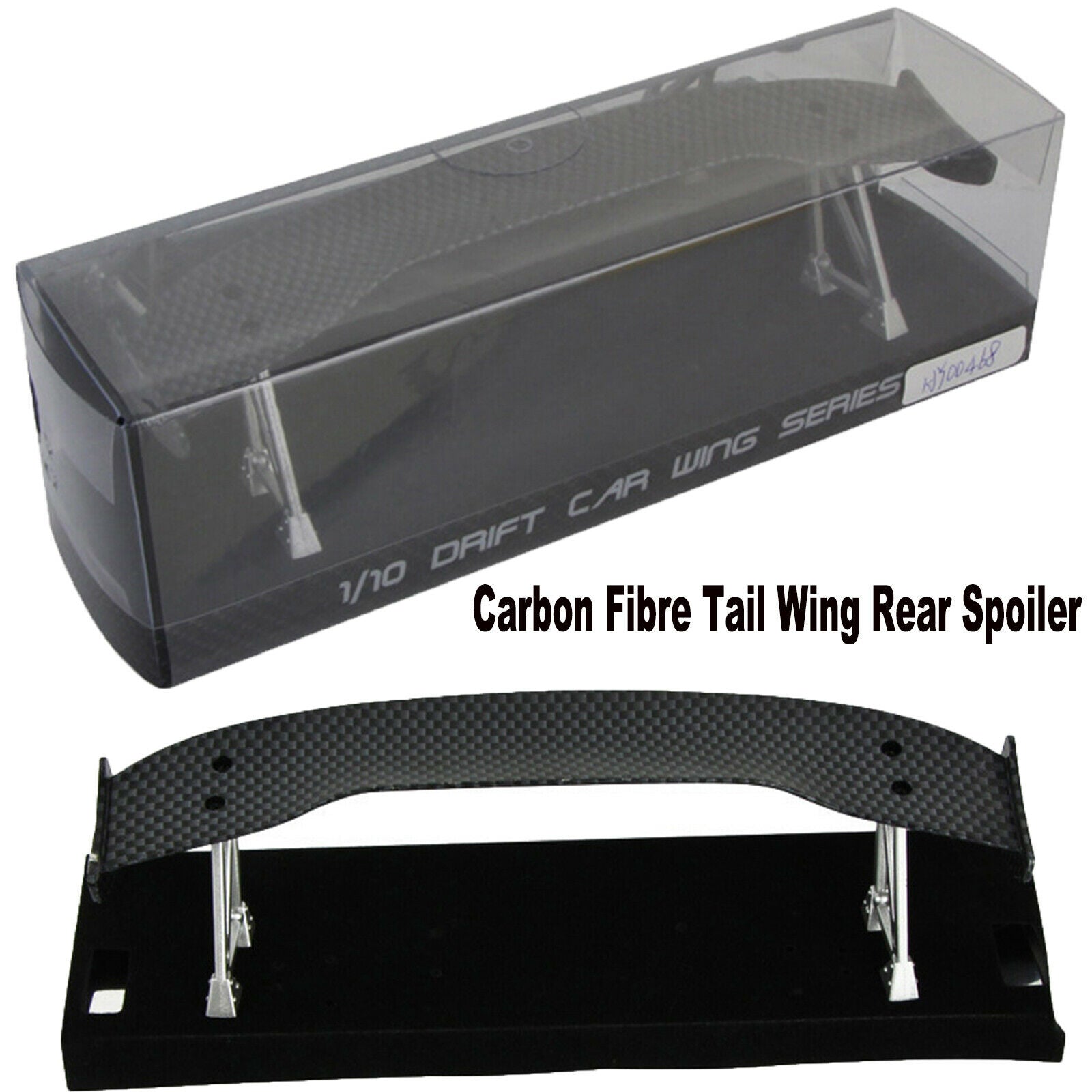 Carbon Fibre Tail Wing Rear Spoiler for 1/10 RC Drift Car On-Road Racing Upgrade