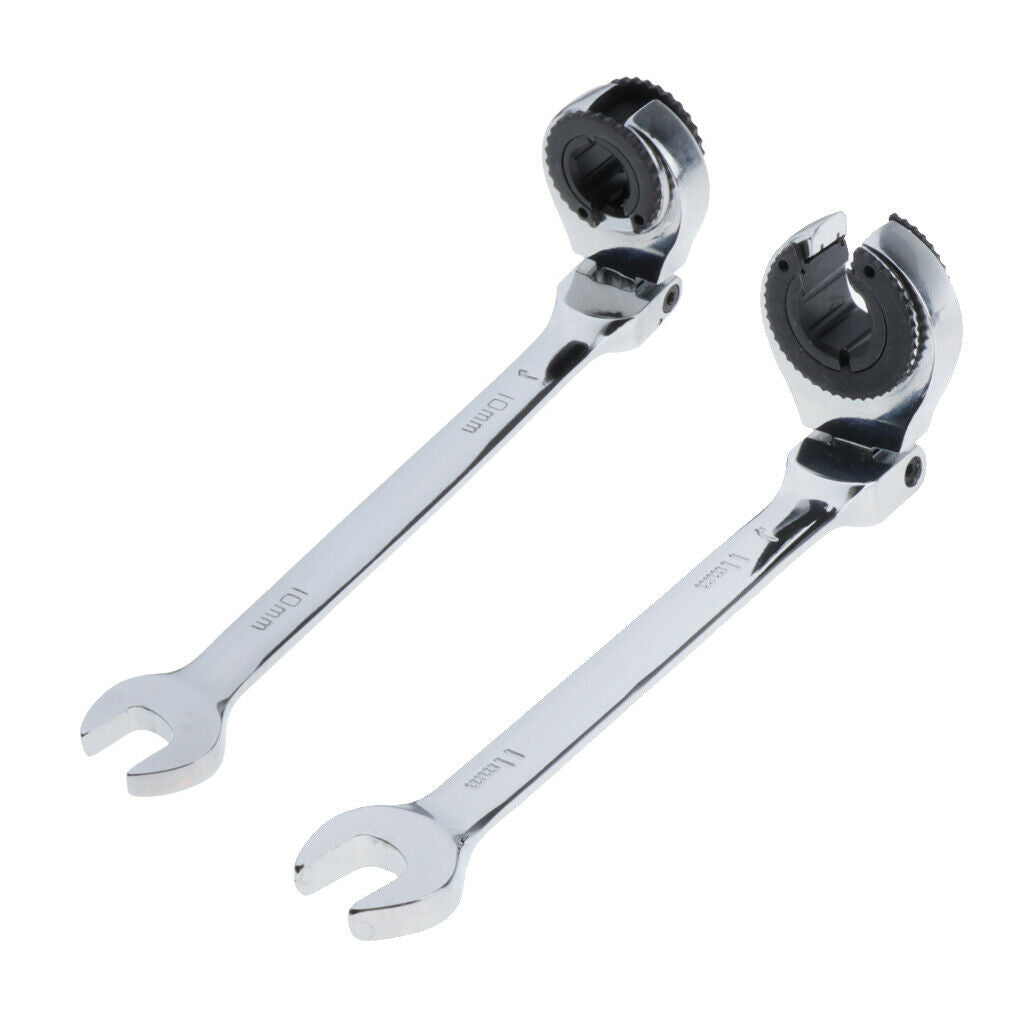 2pieces Tubing Ratchet Wrench 72 Tooth Durable Steel Repair Tool Open End
