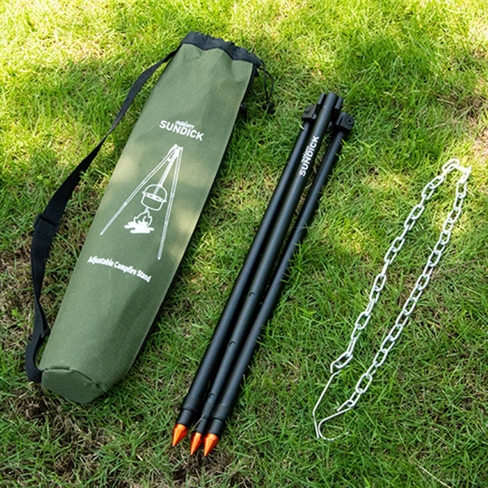 Grill Camping Tripod Outdoor Campfire BBQ Cookware Accessories w/Storage Bag