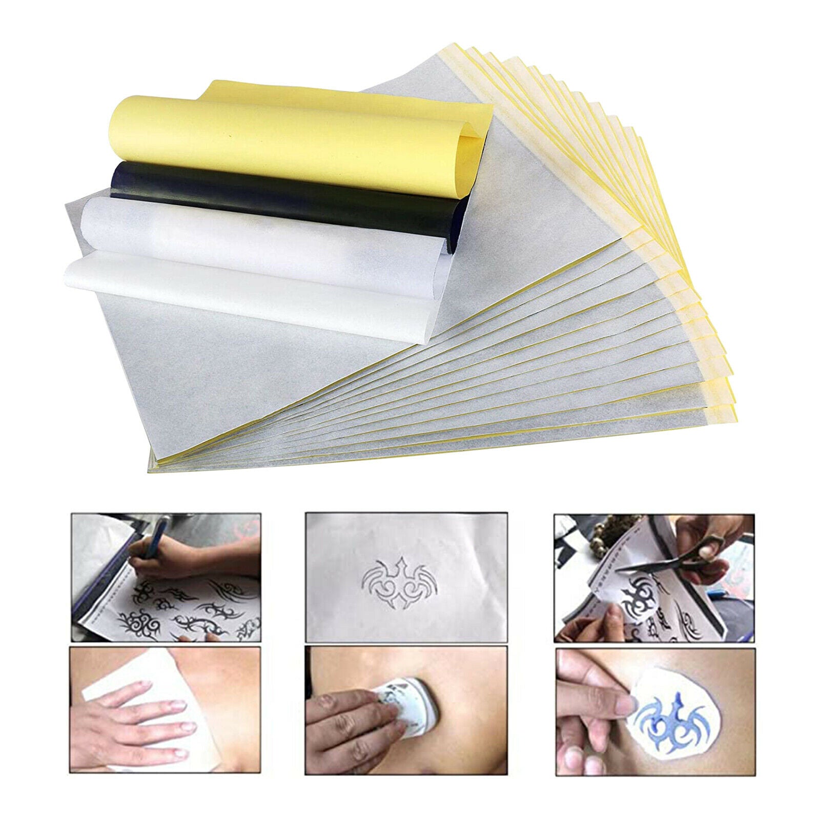 100 Sheets Tattoo Transfer Paper Spirit Thermal Carbon Tracing Hectograph A4