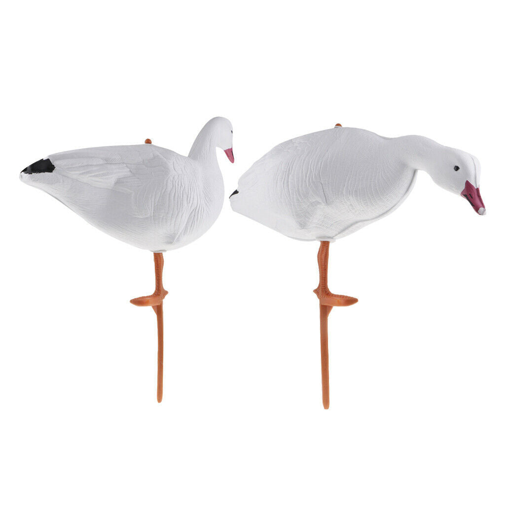 2pcs White Goose Decoy Hunting Shooting Garden