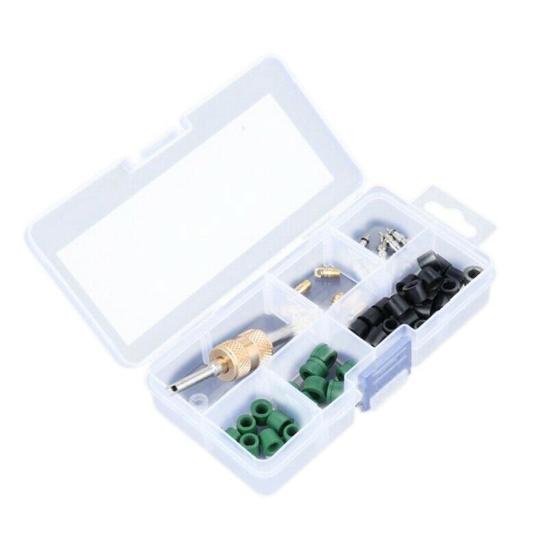 Car A/C Valve Cores Ac Hose Rubber Gaskets Assortment Kit Remover Tool for R13U4