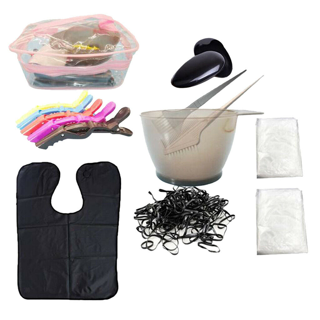 15 Pieces Salon Hair Color Dyeing Hairdressing Styling Tools Brush Comb Set